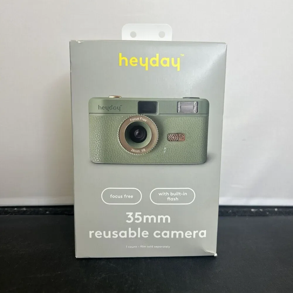 NEW in Box Heyday 35MM Reusable Camera with Built-in Flash - Jade FS Charity